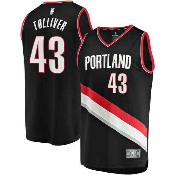 Maillot nba Portland Trail Blazers Icon Edition Homme Anthony Tolliver 43 Noir